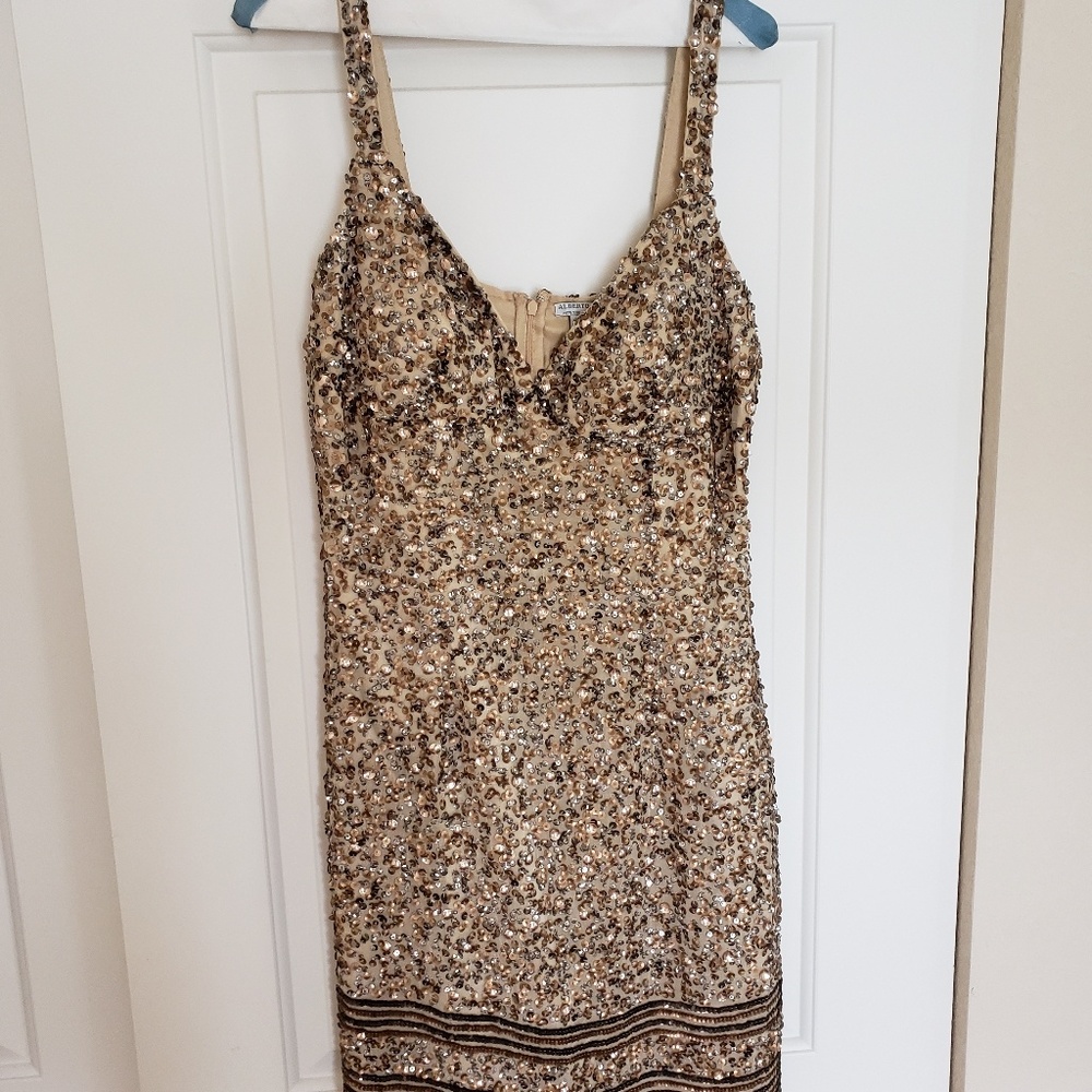 ALBERTO MAKALI GOLD SEQUIN DRESS